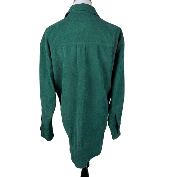 &merci Mens Emerald Green Corduroy Button Down Utility Shirt Large MTP8875 - Picture 3 of 9